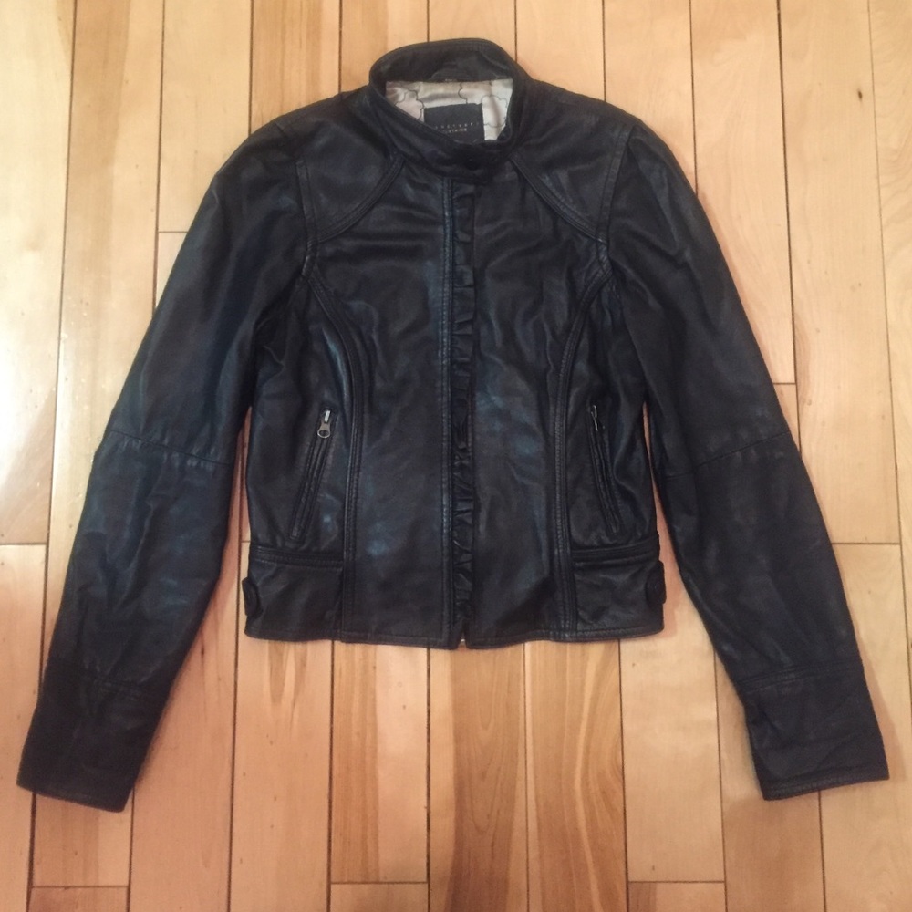 Genuine Black Leather Jacket Size Small
